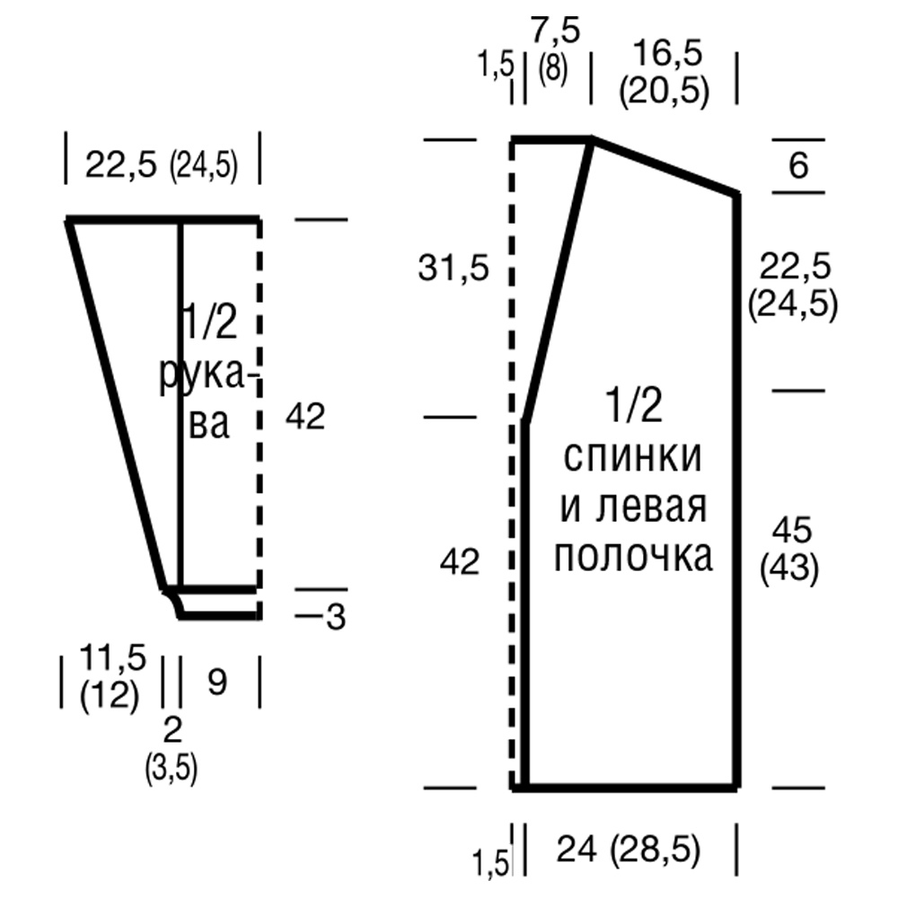 Кардиган с облаками схема