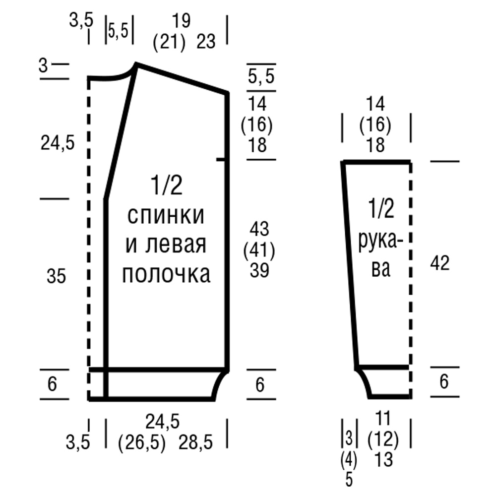 Схема кардигана спицами оверсайз